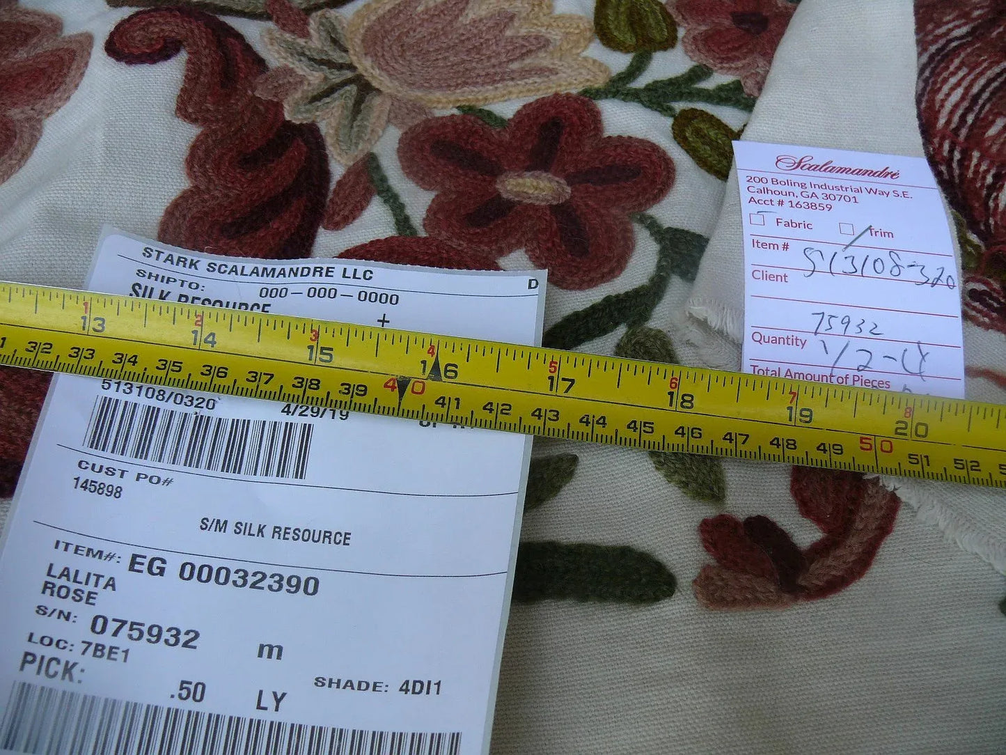 Scalamandre Magnificent Lalita Crewel Heavy Paisley 0.5Y MSRP 372/Y