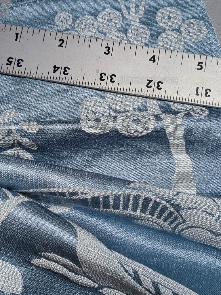 Special Order Clarence House Sukhothai Linen Silk Azure Blue Asian Damask MSRP USD 356/y