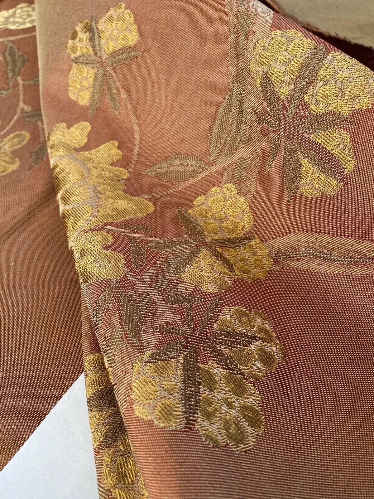 10.75yards Lee Jofa Japanese Garden Plum Red Gold Bird Peony Chinoiserie