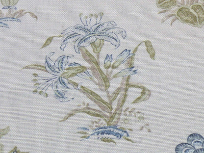 3.1 yard Scalamandre Flower Hill Linen Union Cloth Print Blue