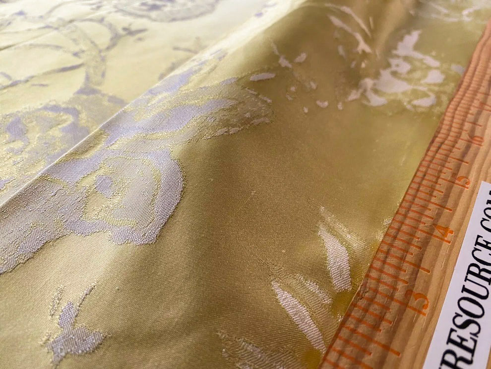 Beacon Hill 1.85Y Bocelli Aria Damask in Lemoncello 100% Silk Sparkling Yellow Gold White MSRP$200+/YD