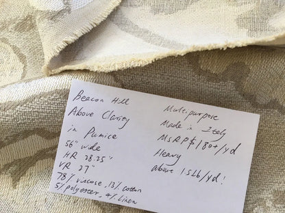 Beacon Hill Above Clarity Tapestry: Premium Italian-Crafted Large Modern Flora Upholstery &amp; Drapery MSRP USD240/Y