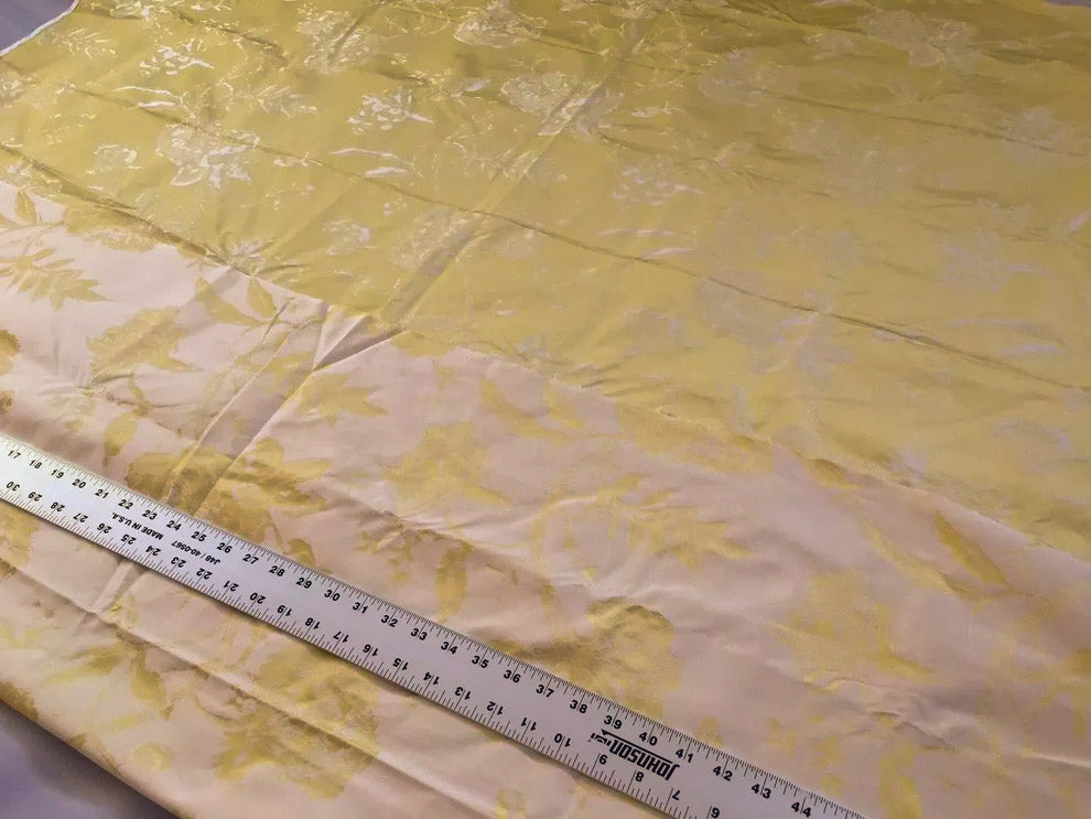 Beacon Hill 1.85Y Bocelli Aria Damask in Lemoncello 100% Silk Sparkling Yellow Gold White MSRP$200+/YD