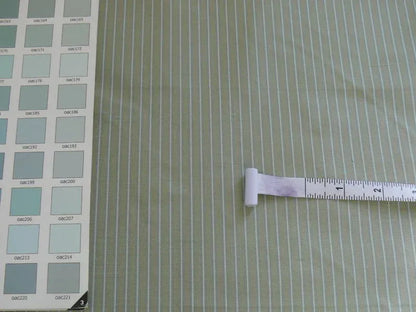 by yard Coraggio Silk Faille Taffeta Stripe Aqua Sage Blue White Pin Stripe
