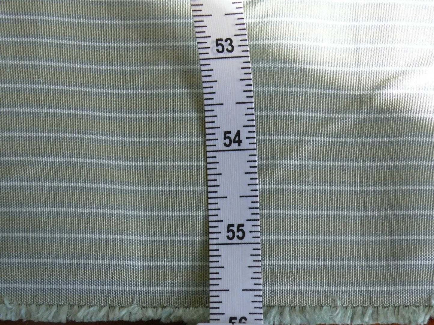 by yard Coraggio Silk Faille Taffeta Stripe Aqua Sage Blue White Pin Stripe