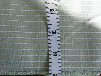 by yard Coraggio Silk Faille Taffeta Stripe Aqua Sage Blue White Pin Stripe