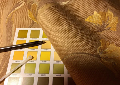 by yard Brunschwig &amp; Fils Clavelina Tulips Golden Yellow on Antique Gold #556