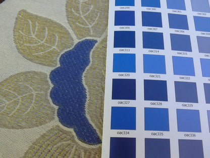 by yard Scalamandre Charlize Mocha Blue and White Heavy Lily Tapestry Art Nouveau Linen Blend MSRPUSD250+