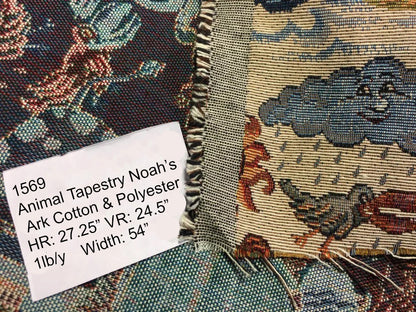 Designer Tapestry Animals Noah’s Ark Lion Cat Giraffe  Bible STORY -By The Yard