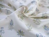 3.1 yard Scalamandre Flower Hill Linen Union Cloth Print Blue