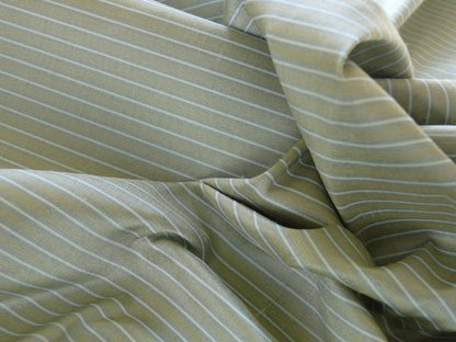 by yard Coraggio Silk Faille Taffeta Stripe Aqua Sage Blue White Pin Stripe
