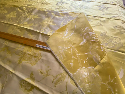 Beacon Hill 1.85Y Bocelli Aria Damask in Lemoncello 100% Silk Sparkling Yellow Gold White MSRP$200+/YD