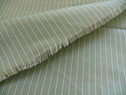 by yard Coraggio Silk Faille Taffeta Stripe Aqua Sage Blue White Pin Stripe