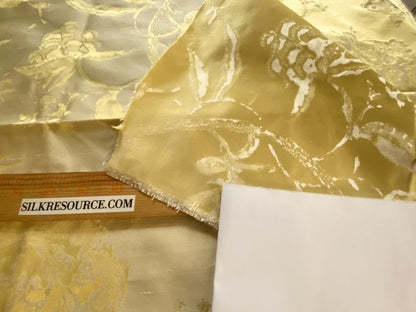 Beacon Hill 1.85Y Bocelli Aria Damask in Lemoncello 100% Silk Sparkling Yellow Gold White MSRP$200+/YD