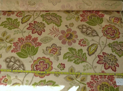 3.5yards Kravet Cavallo Linen Print Pink Green Gorgeous Jacobean Floral MSRP USD 62/yard #1565