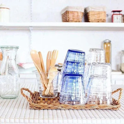 Duralex Prisme Marine Tumbler 6 oz x 6 cups Blue Glass DURABLE! Made in France Set of 6 MSRP USD39