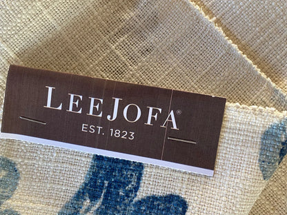 By YD Lee Jofa Seven Oaks Print Blue Umber Linen Blend MSRP USD196/Y Special Order
