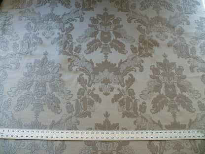 Old World Weaver Anna Gray Silver Floral Damask Jacquard Silk & Linen - By The Yard - MSRP USD368/y
