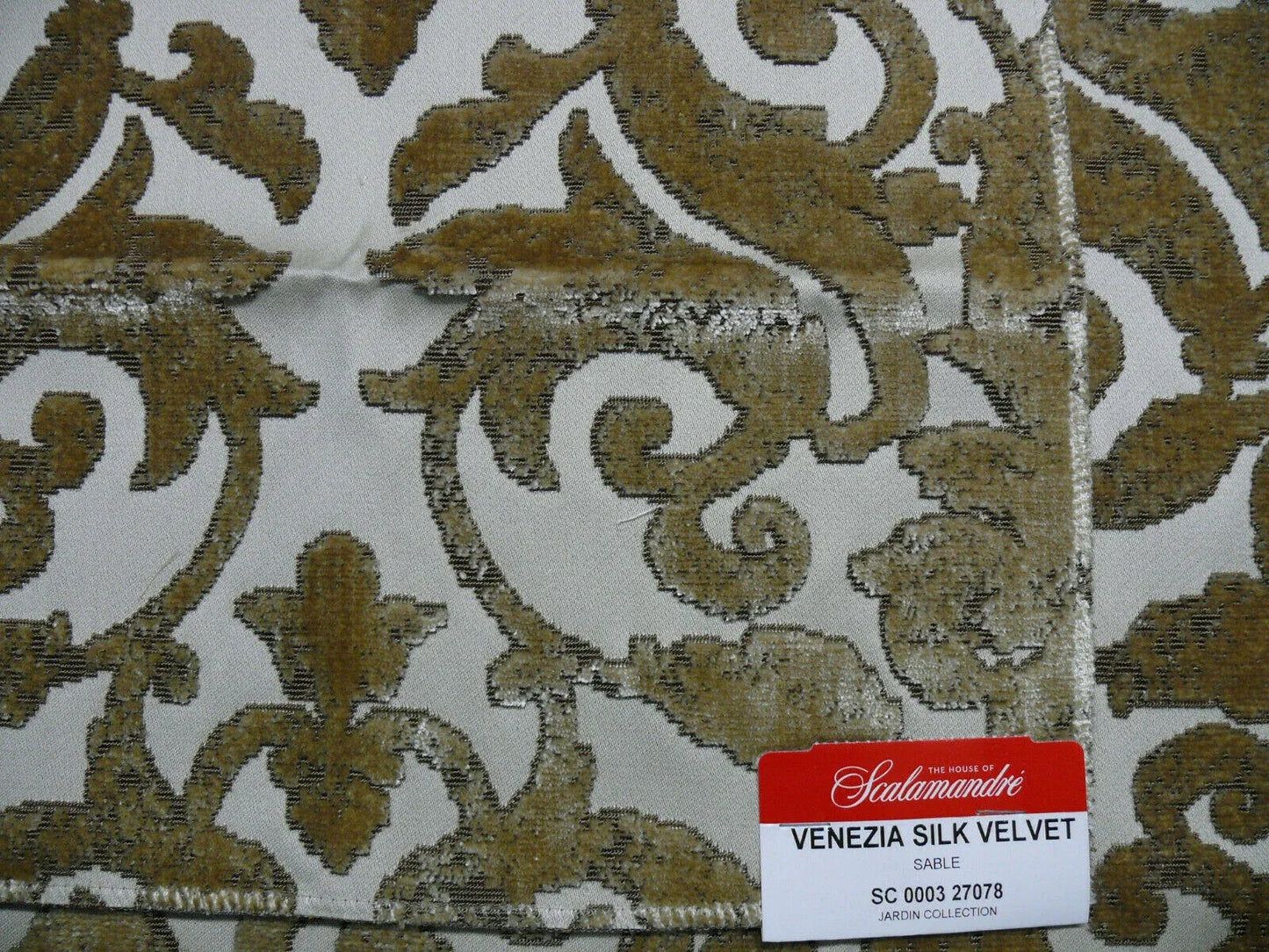 By Yard Scalamandre Venezia Silk Velvet Sable Golden Brown MSRP USD720/Y Special Order