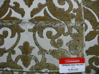 By Yard Scalamandre Venezia Silk Velvet Sable Golden Brown MSRP USD720/Y Special Order