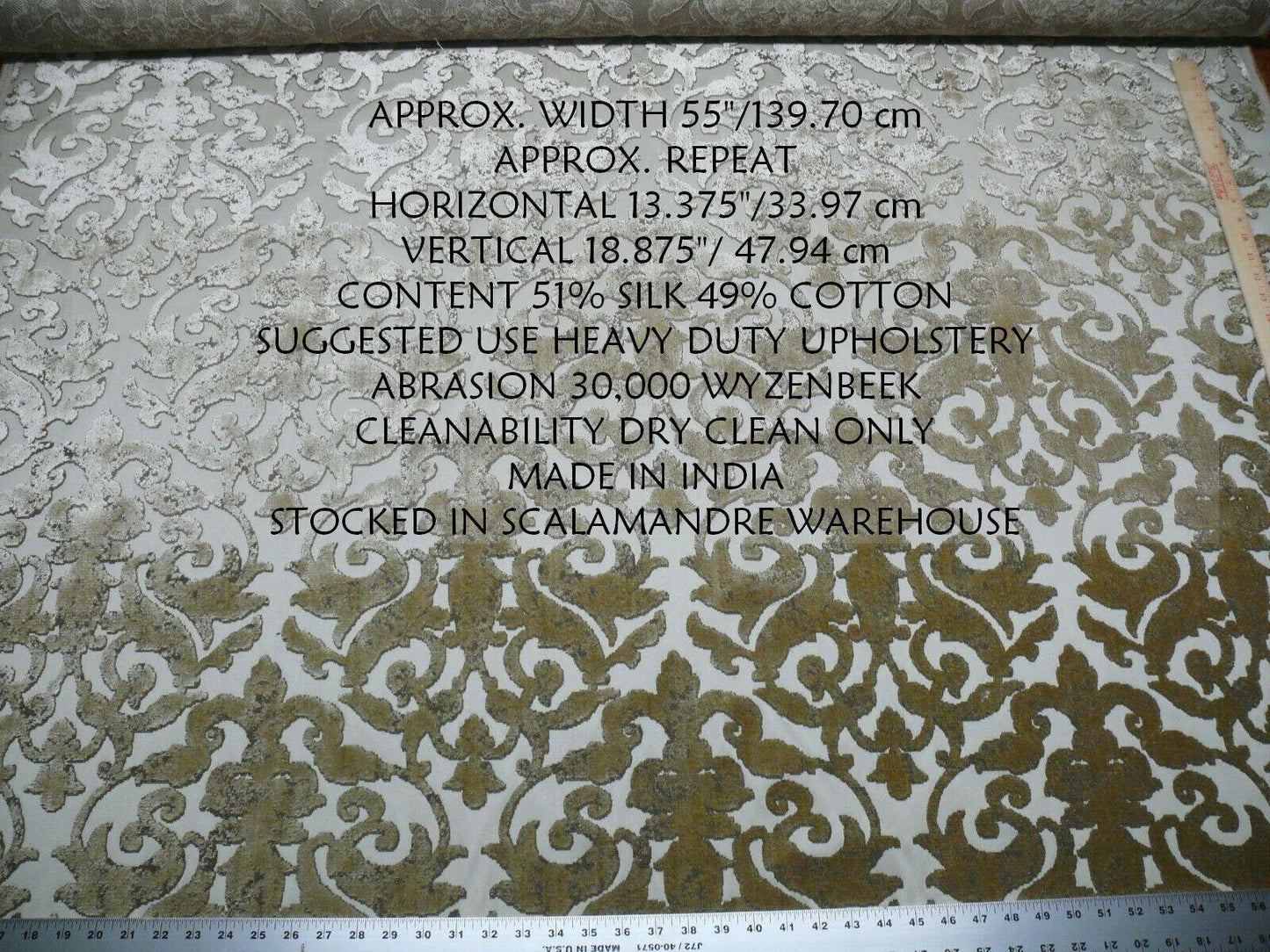 By Yard Scalamandre Venezia Silk Velvet Sable Golden Brown MSRP USD720/Y Special Order