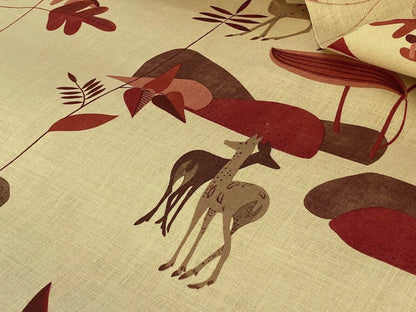 Lee Jofa G.P. and Baker Deer Forest Linen Red Terra-Cotta on Sand