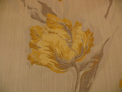 by yard Brunschwig &amp; Fils Clavelina Tulips Golden Yellow on Antique Gold #556