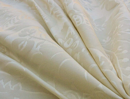 By Yard Scalamandre "Hunt Damask" in Special Ivory 100% Cotton Renaissance Damask Heavy MSRP USD300+/Y