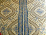 by yard Stroheim &amp; Romann Vincenza Blue &amp; Gold Linen Renaissance Fresco Damask Stripe Roman Empire Print #561