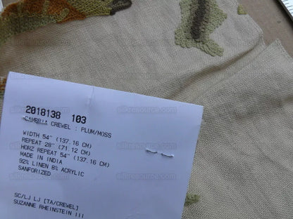 Special Order Lee Jofa Cambria Crewel Plum Moss Green Chinoiserie MSRP USD396/y