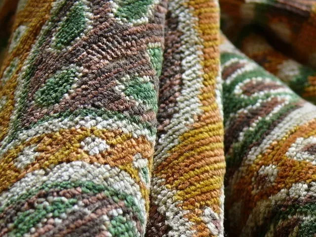 By yard Scalamandre Capard Linen Velvet Epingle From Belgium Green Gold Lavender