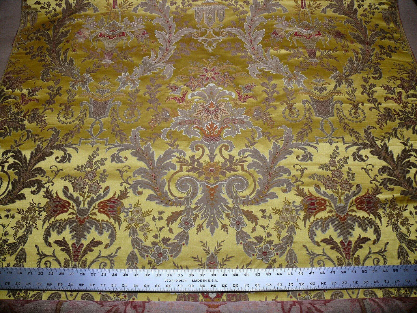2.5y Scalamandre Verdi Lampas Or Gold Silk Stunning MSRP USD 3012 Special Order