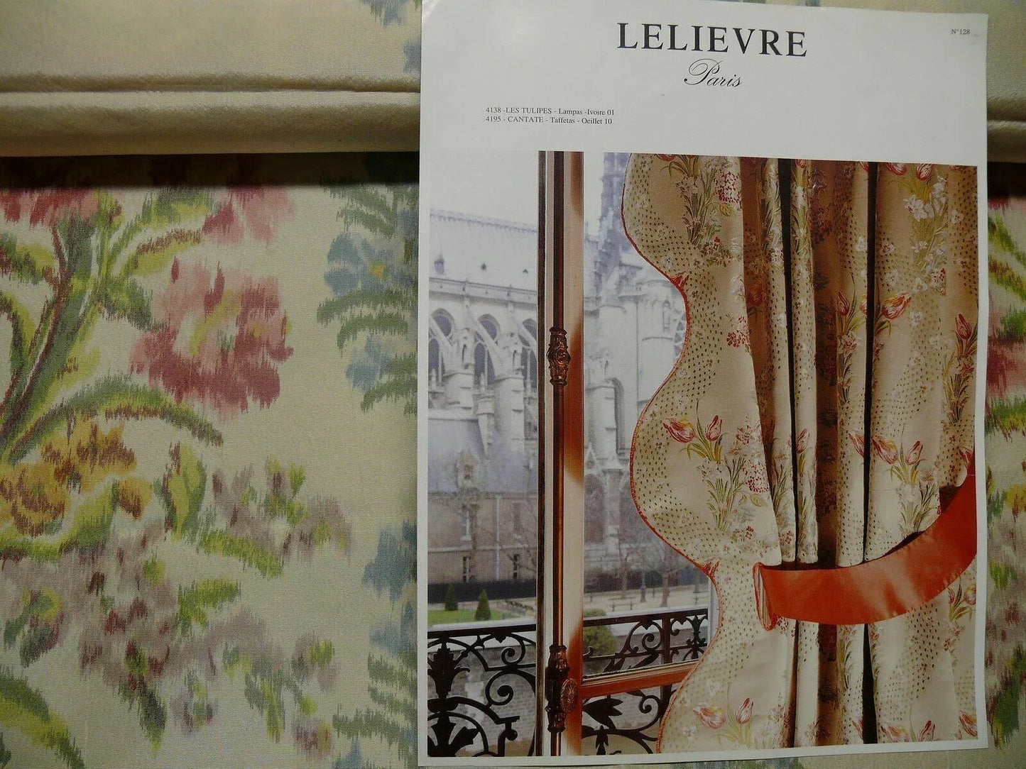 2.5Y yards Tassinari &amp; Chatel Silk Warp Print Les Ruines Fond Creme MSRP US 2214/yard