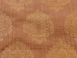 Coraggio Textile Fabric 3yard from Italy Highest Quality  Green Peach Pinecone Medallion Crest on Med Brown