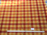 BY Yard Scalamandre 100% Silk Plaid Check Orange Red Gold Saffron MSRP USD 200+/y #1565