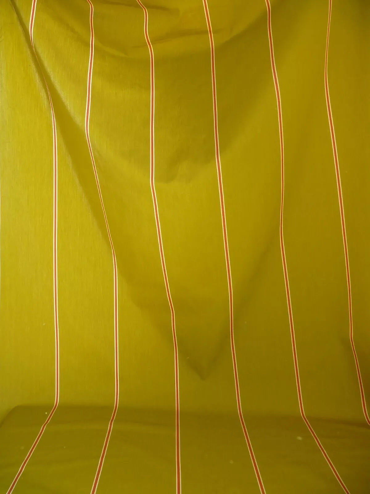 By yard Clarence House Palio Avocado Green and Red Cotton Stripe From Italy #557