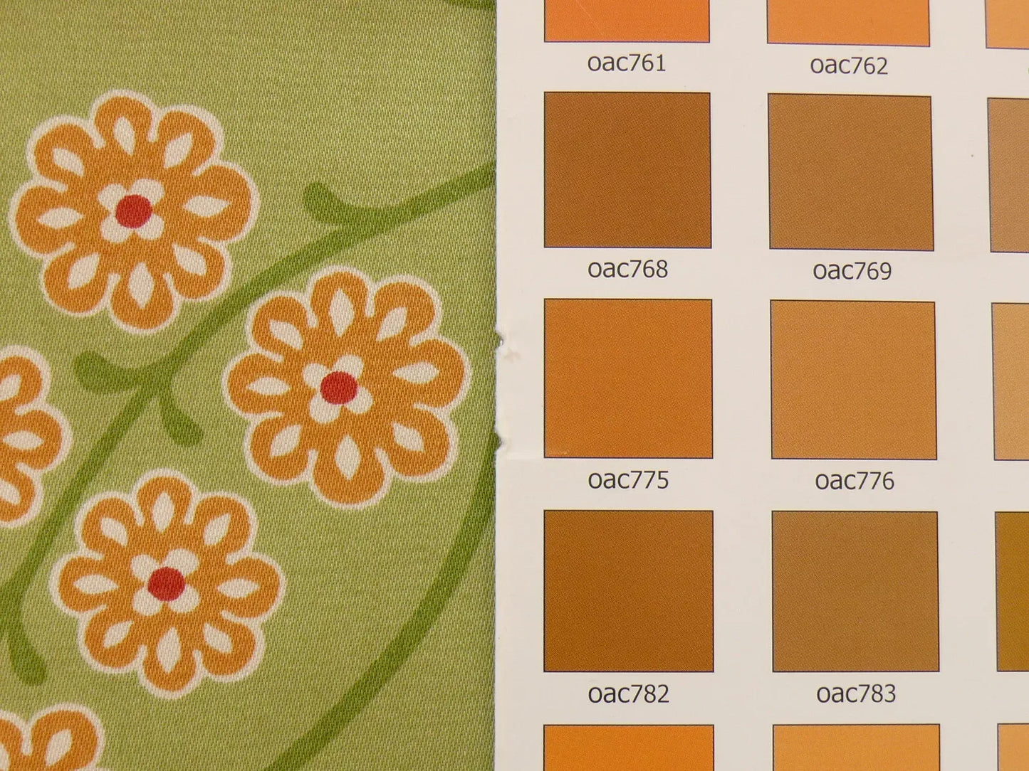 By yard Scalamandre Winslett Foliage Cotton Print in Green Red Orange White Hand Printed in Italy MSRP$160/Y