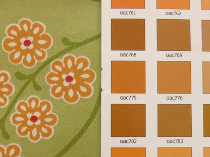 By yard Scalamandre Winslett Foliage Cotton Print in Green Red Orange White Hand Printed in Italy MSRP$160/Y