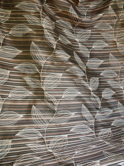 Beacon Hill 100% Silk Lampas Modern Vine "dusk" Brown MSRP USD200+/y