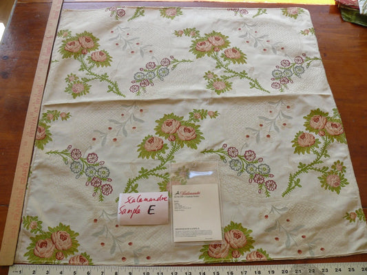 Scalamandre "Rose" Silk Lampas Square High End Fabric MSRP USD 500+/Y E48