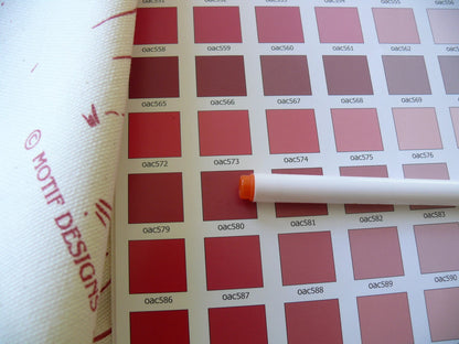 Motif Designs Modern Whimscal Toile Shepherd Dog Raspberry Off White #1401