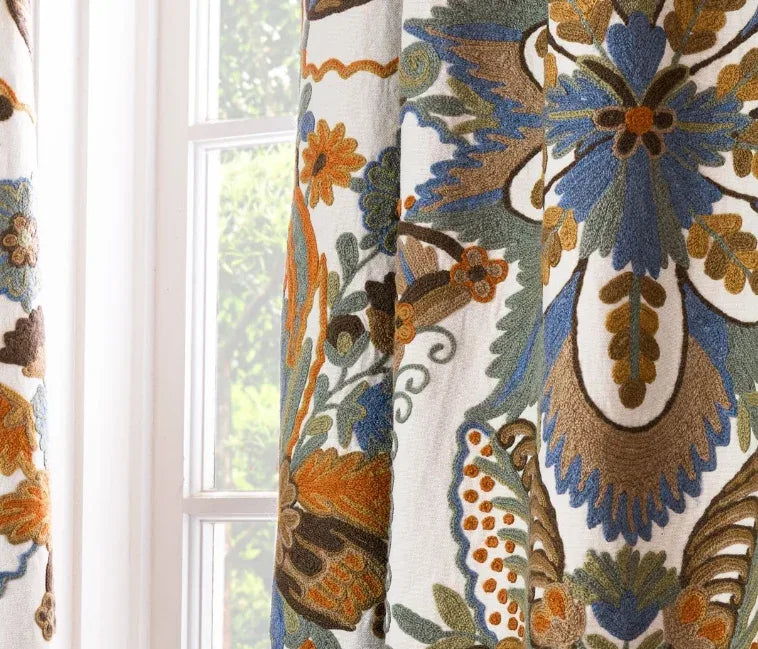 2.37Y Scalamandre Magnificent Lalita Rose Heavy Crewel Paisley MSRP USD 1170 (467867)