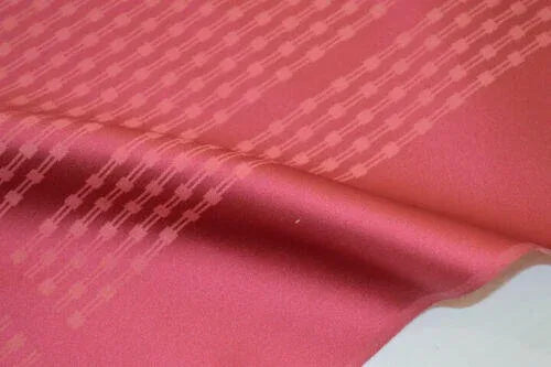 Nishijin New Silk Kimono Bolt:unique Stripe Pink Red @a35 11.4mx37cm (448x14.5"