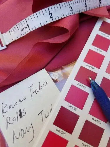 Nishijin New Silk Kimono Bolt:unique Stripe Pink Red @a35 11.4mx37cm (448x14.5"