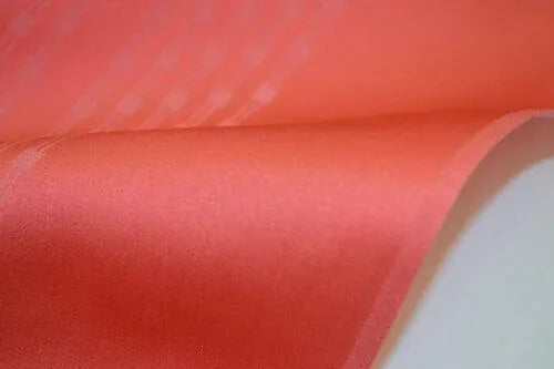 Nishijin Kyoto New Silk Bolt:unique Stripe Coral Pink@a21 11.4mx37cm (448x14.5"