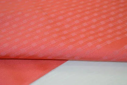 Nishijin Kyoto New Silk Bolt:unique Stripe Coral Pink@a21 11.4mx37cm (448x14.5"