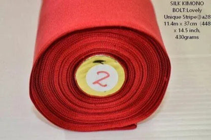 Nishijin Kyoto New Silk Kimono Bolt: Red @a28 11.4mx37cm 448x14.5"