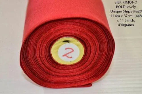 Nishijin Kyoto New Silk Kimono Bolt: Red @a28 11.4mx37cm 448x14.5"