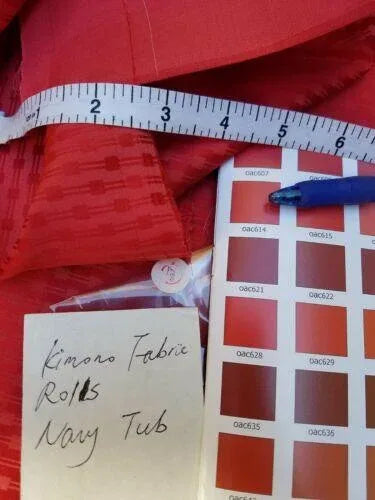 Nishijin Kyoto New Silk Kimono Bolt:unique Stripe Pink Red @a8 11.4mx37cm