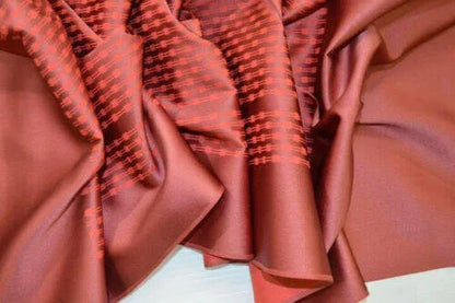 Nishijin Kyoto New Silk Kimono Bolt: Grey Wine Red Unique Stripe@a33 448x14.5"